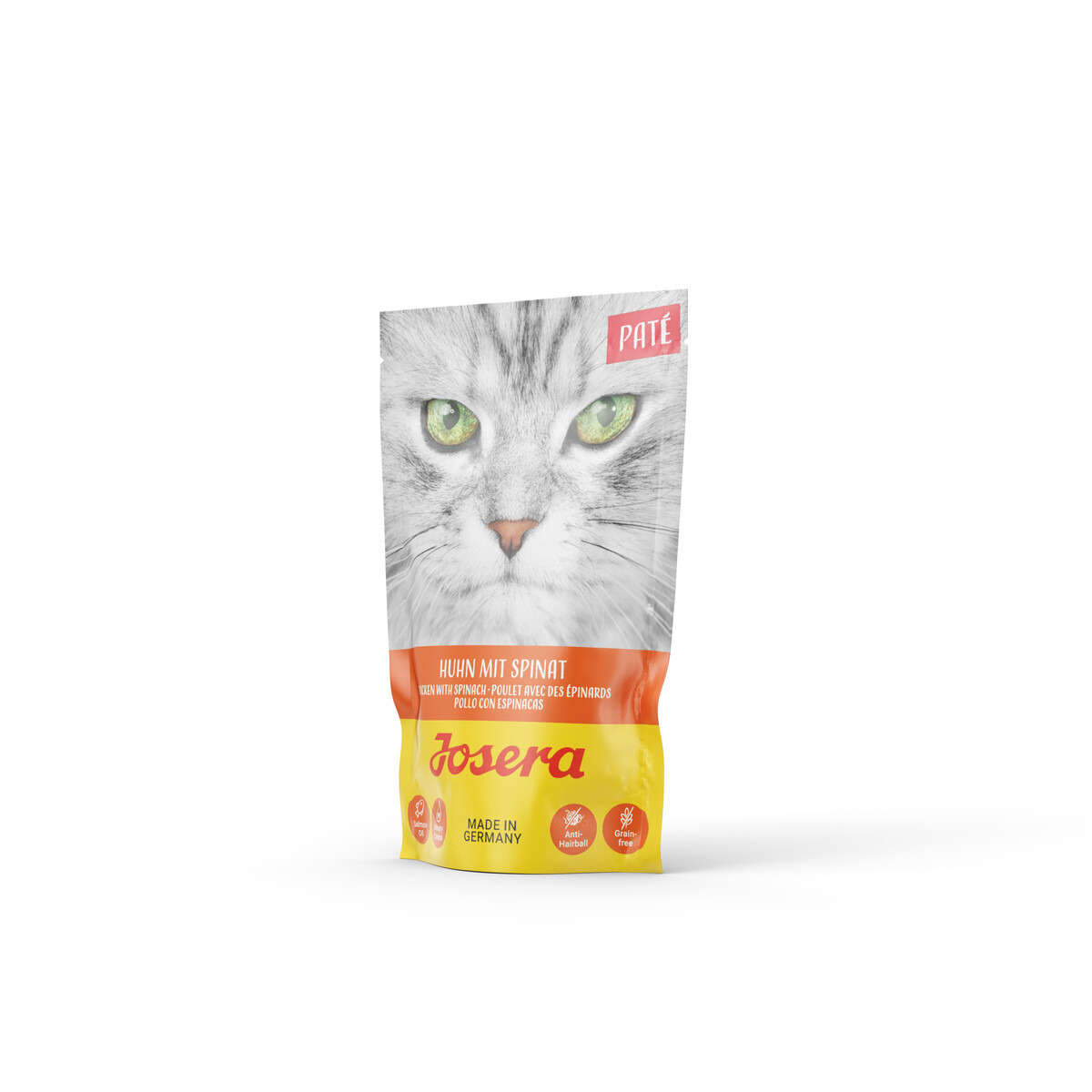 Josera Paté Huhn+Spinat, Katzenfutter, Geschm.: Huhn+Spinat, „Made in Germany“, 85 g.