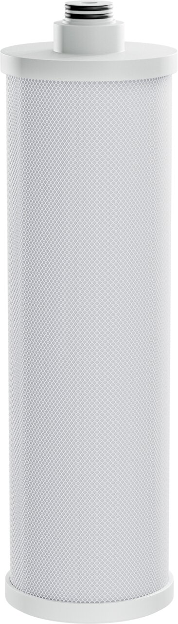 ARKA myAQUA Aktivkohlefilterkartusche für Osmoseanlagen und Aquaristik, weißer Ersatzfilter in Zylinderform.