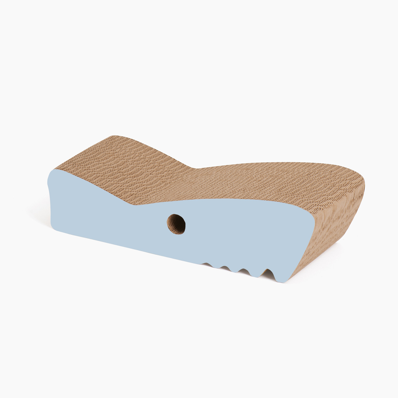 Catit Kratzblock, wellenförmig, für Katzen, robustes Wellkarton, blaue Seiten, Kratz-/Spielmöglichkeit, Loch für extra Spielspaß.