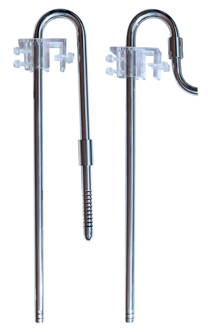 Superfish Edelstahl-Ausströmerrohre, für Aquarien, mit Halterungen, ideal f. Wasserzirkulation/Sauerstoffzufuhr, 2 Stk.