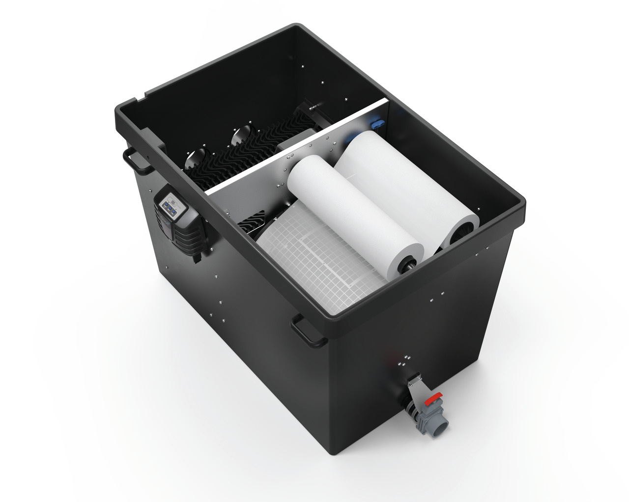 Oase ProfiClear Premium Compact-M Trommelfilter, für Teichbesitzer/Aquaristik, mit Trommelreinigung+Filtermedien, robust, schwarz.