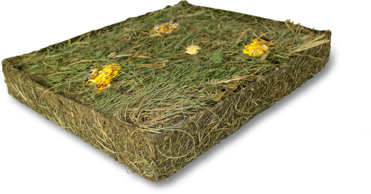 JR FARM Heuballen, für Kaninchen & Meerschweinchen, mit Kräutern & gelben Blüten, fördert Nageverhalten, Gewicht unbekannt.