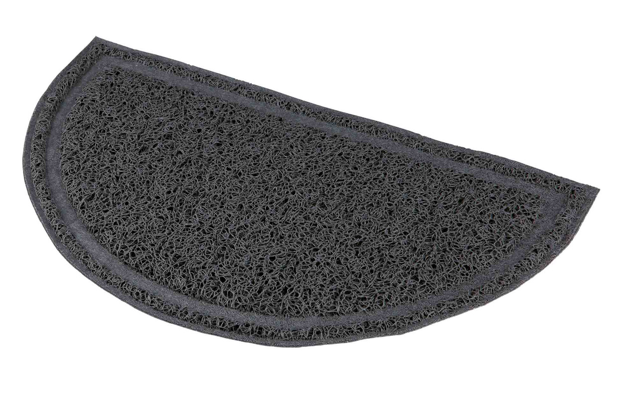 TRIXIE Matte, Katzen, schwarz, halbrund, fängt Streu auf, flexibles Kunststoffgeflecht, leicht zu reinigen, hygienisch.