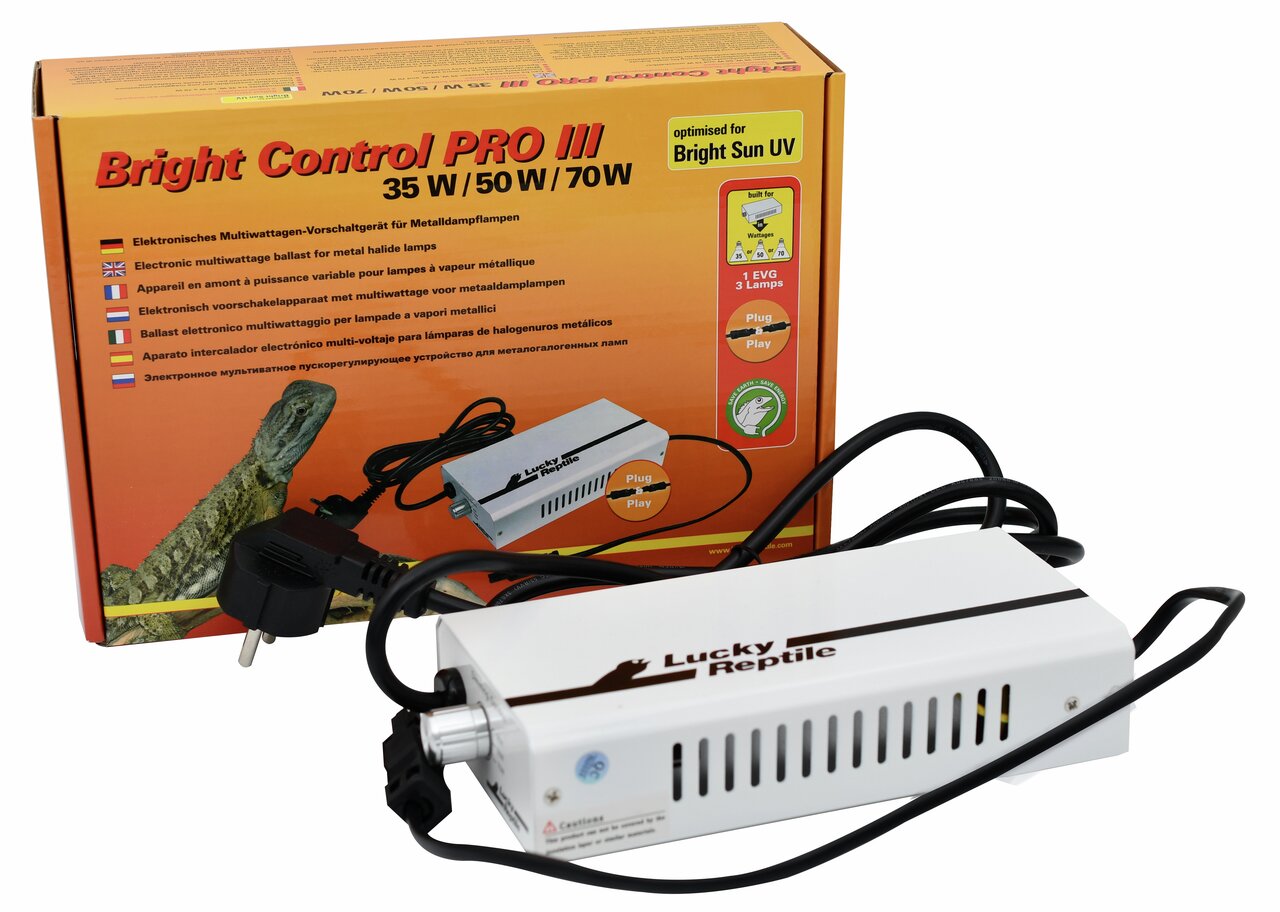 Elektronisches Mehrwatt-Vorschaltgerät Lucky Reptile Bright Control PRO III, optimiert für Bright Sun UV, 35W-70W, für Reptilien.