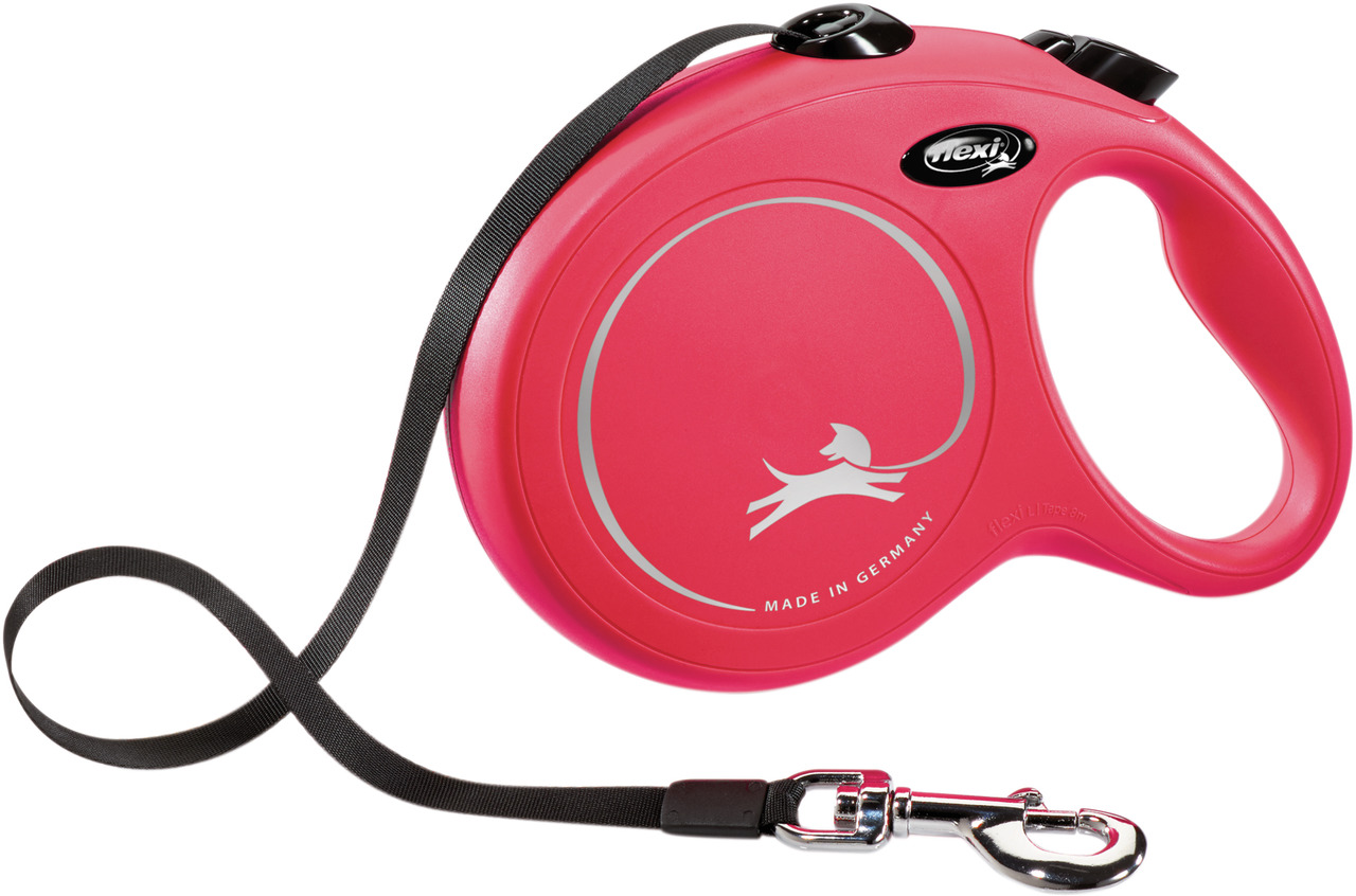 flexi New CLASSIC Gurt L 8 Meter rot Roll-Leine für Hunde