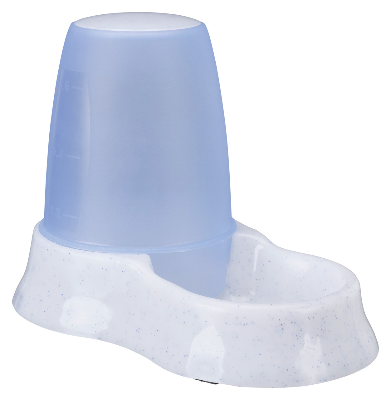 TRIXIE Wasserspender, Hunde & Katzen, 0,6L, transparenter blauer Behälter, weiße Basis, automatische Wasserversorgung, ideal täglich.
