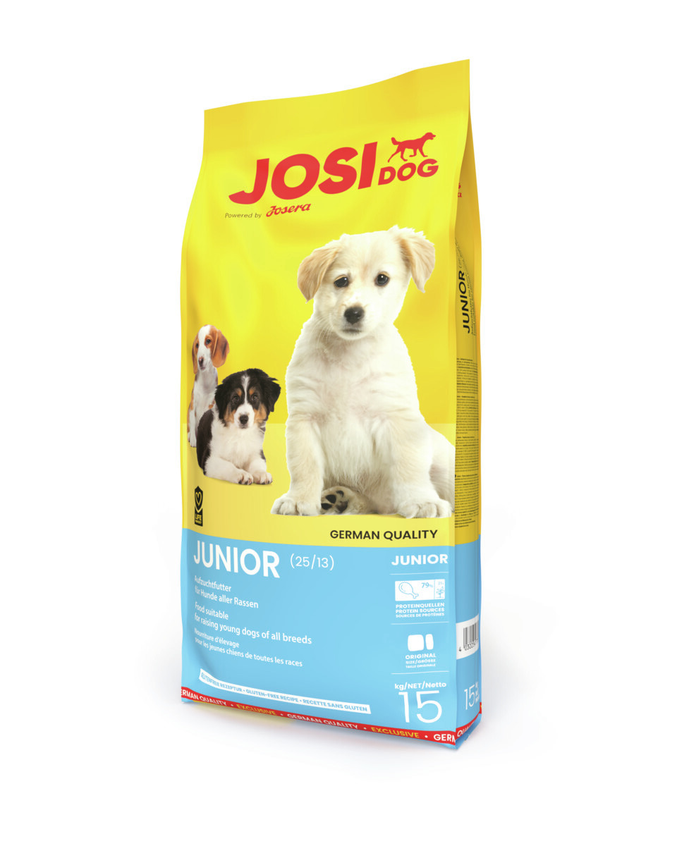 Josera JosiDog Junior, Hundefutter für junge Hunde aller Rassen, 15 kg, „German Quality“, Geschmacksrichtung nicht angegeben.