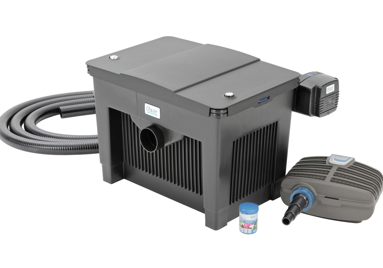 Oase BioSmart Set 16000, Teichfilter-Set für Gartenteiche, mit Pumpe, Schlauch, Filtergehäuse, Wasseraufbereitung, bis 16.000 l.