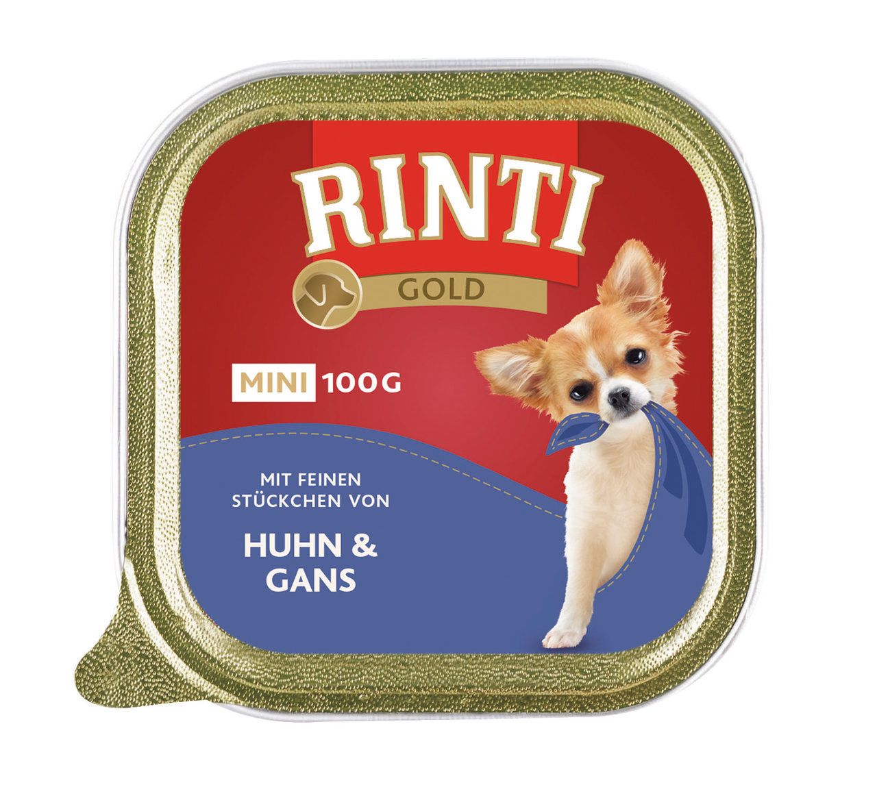 RINTI Gold Mini Huhn & Gans 100g Schale Hundenassfutter