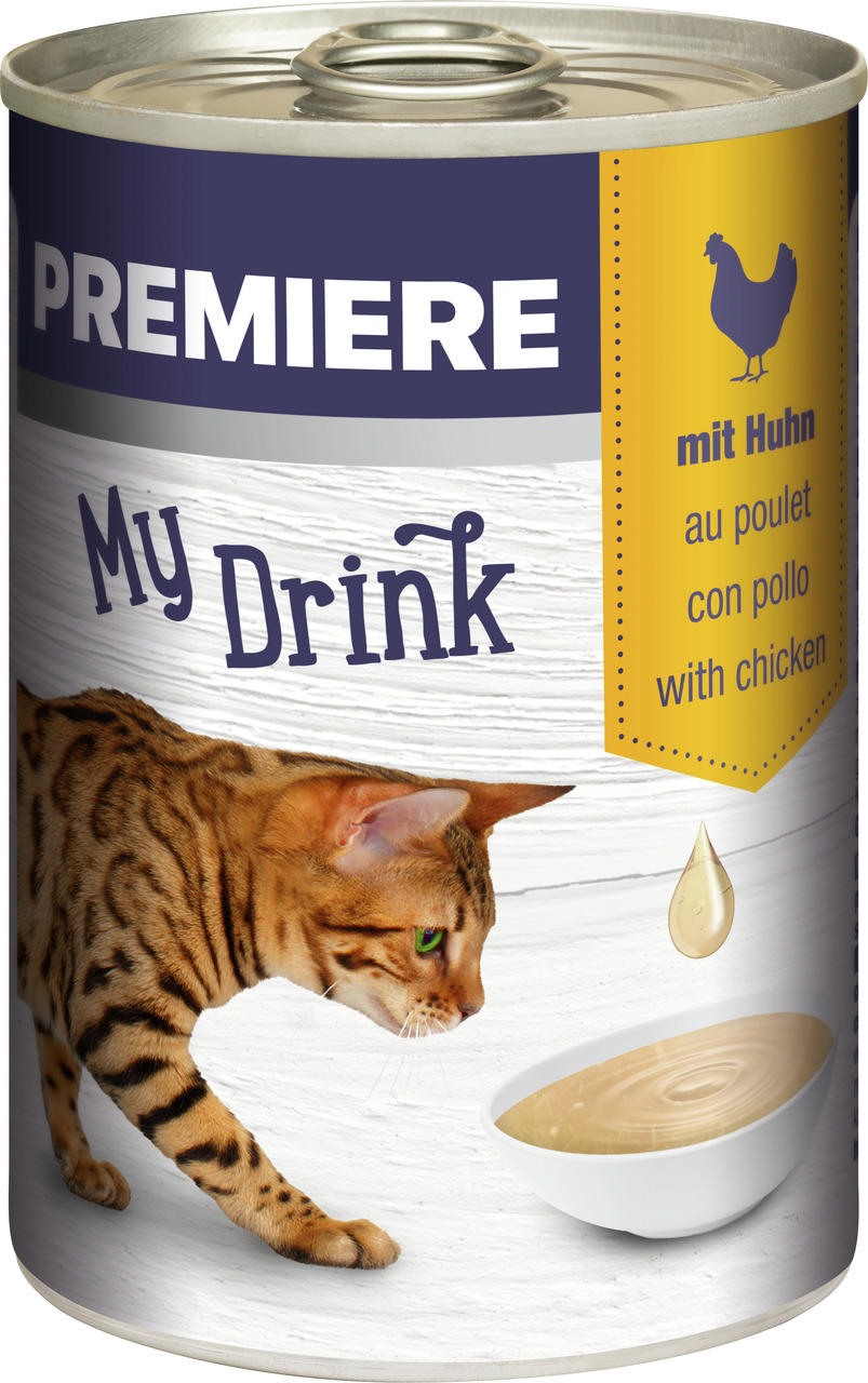 PREMIERE My Drink, Katzengetränk, Geschmacksrichtung Huhn, für Katzen, mit cremiger Konsistenz.