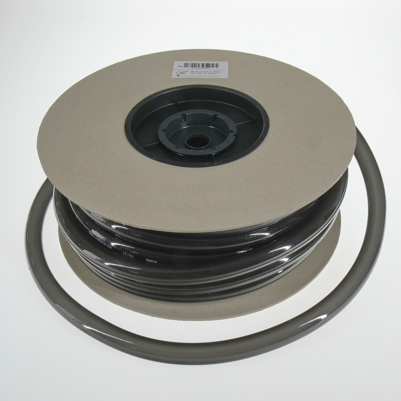 JBL ProFlora Schlauch, für Aquarien/Teiche, ideal für CO2-Systeme, schwarz, flexibel, auf Pappspule mit Kunststoffhalterung.