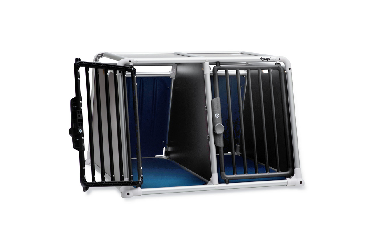 4pets ProLine Hundetransportbox: Sicherer Transport für mittelgroße/große Hunde, robustes Alu, stabile Tür, gut belüftet.