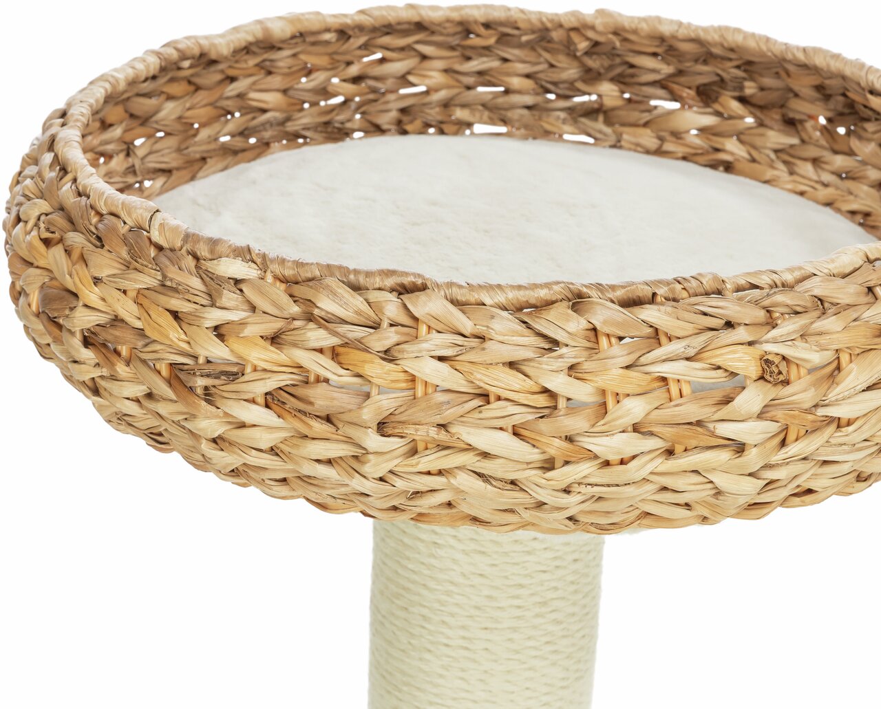 Geflochtener TRIXIE Katzenkorb für Katzen, beige, mit weichem Liegekissen, ideal zum Entspannen und Ruhen, Durchmesser ca. 45 cm.