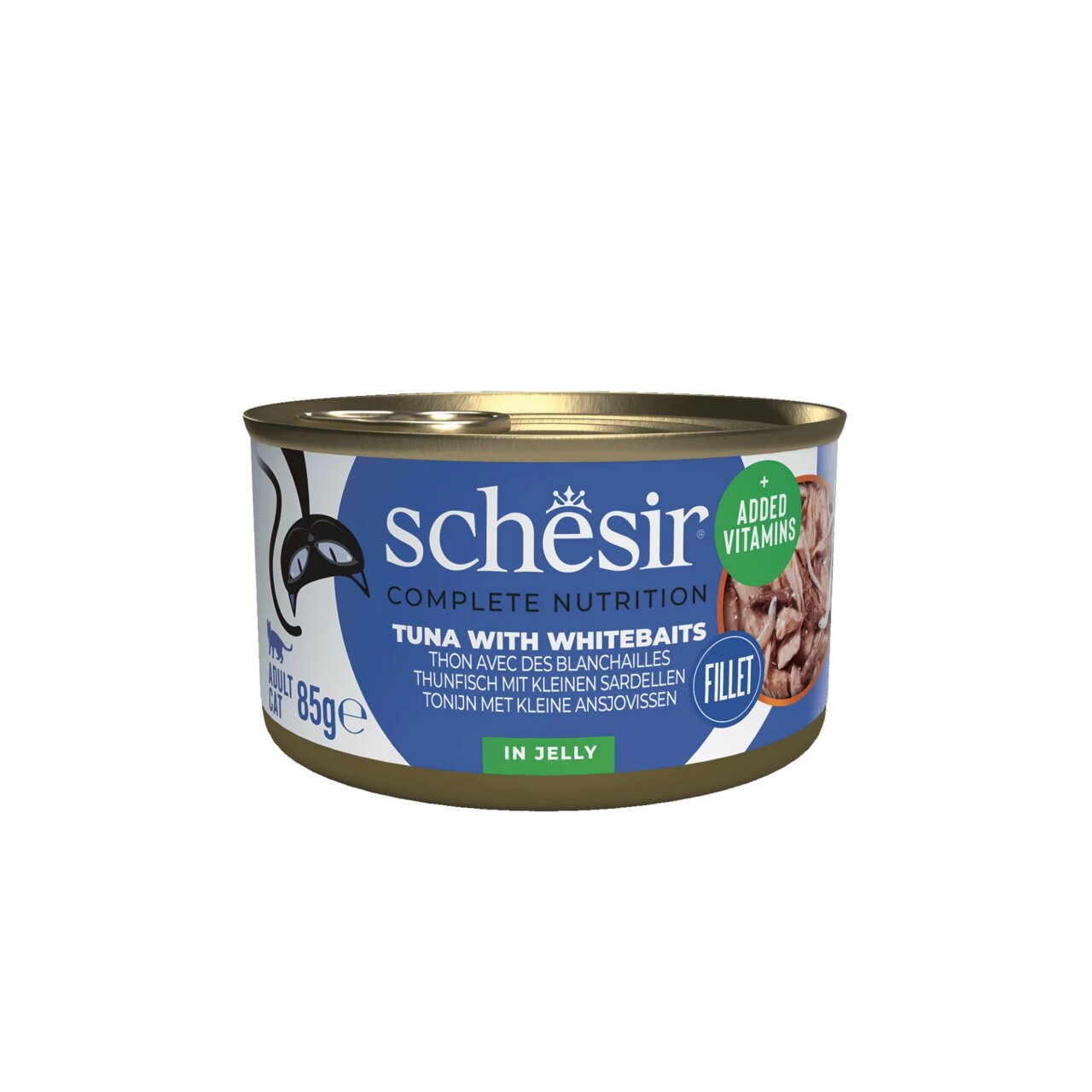 Sparpaket 48 x 85 g Schesir Adult Thunfisch mit kleinen Sardellen in Jelly Katzen Nassfutter