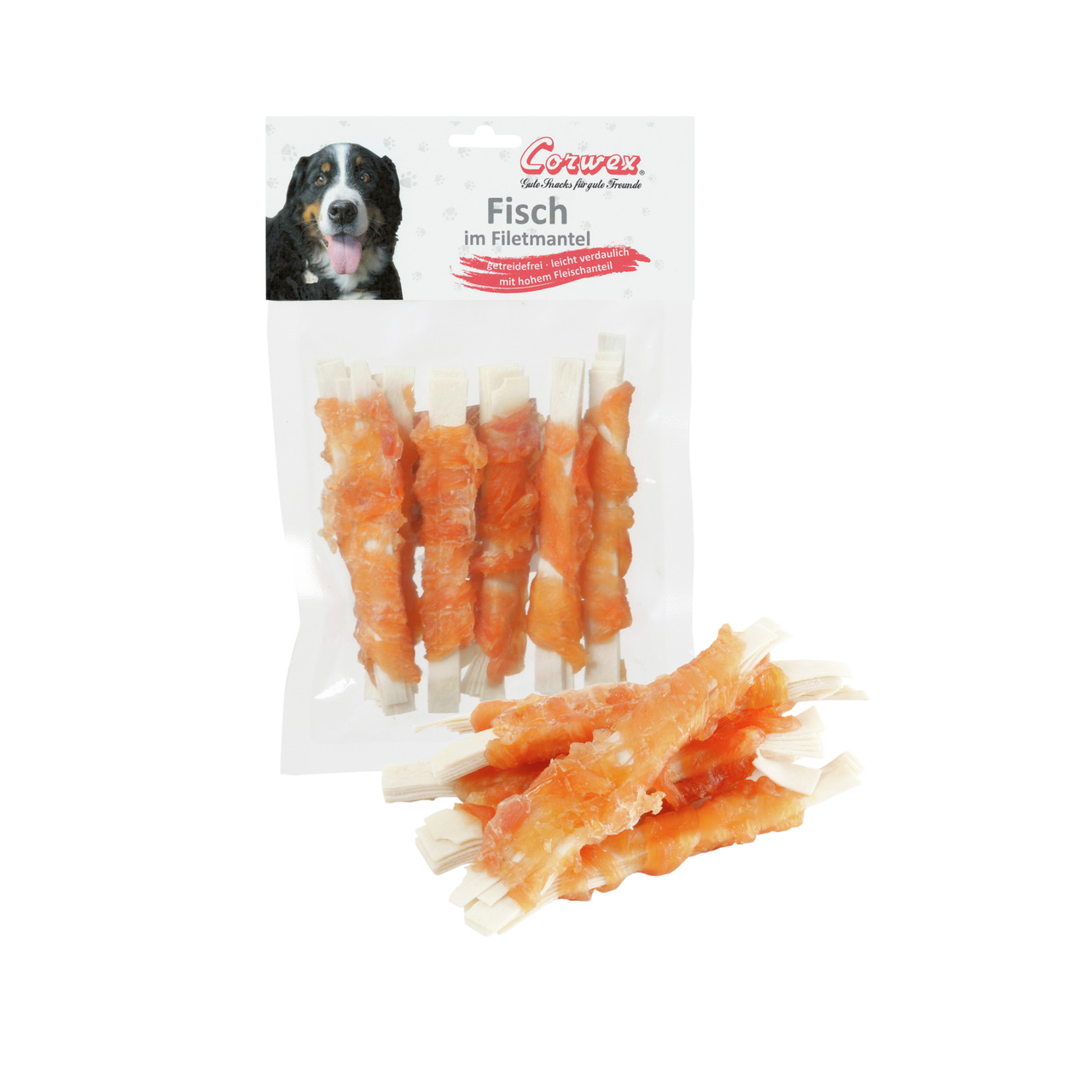 Sparpaket 2 x 70 g Corwex Fisch im Filetmantel Hunde Snack