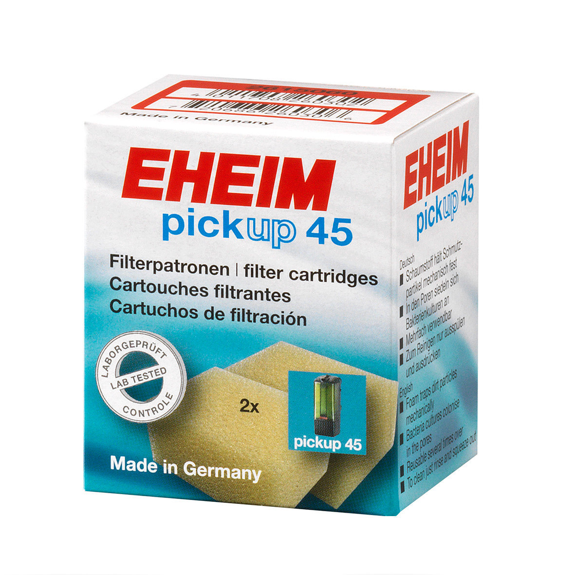 EHEIM Filterpatronen "pickup 45" f. Aquarienbesitzer, 2 Stk., effektive Filterung, Schmutzentfernung, Wasserqualität, Made in Germany.