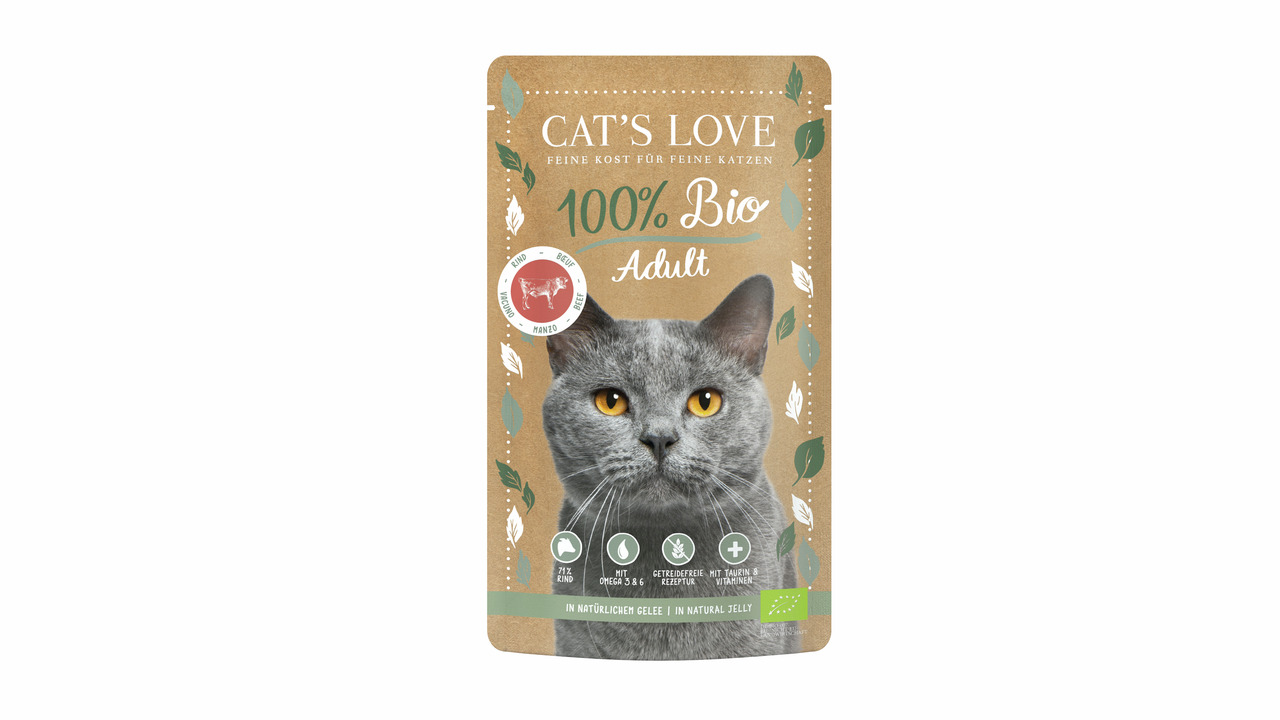 Cat's Love Adult Bio Rind 100 Gramm Katzennassfutter