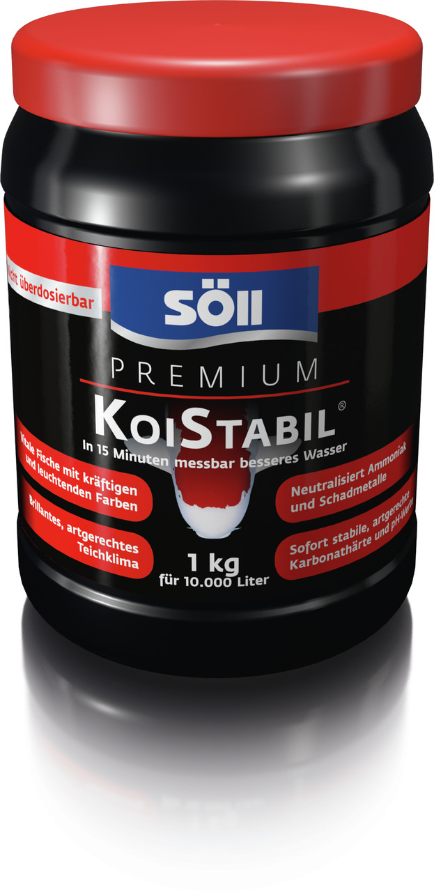 Söll Premium KoiStabil, Wasserpflegemittel für Koi-Teiche, 1 kg, für 10.000 L, stabiles Teichklima, neutralisiert Schadstoffe, gesund.