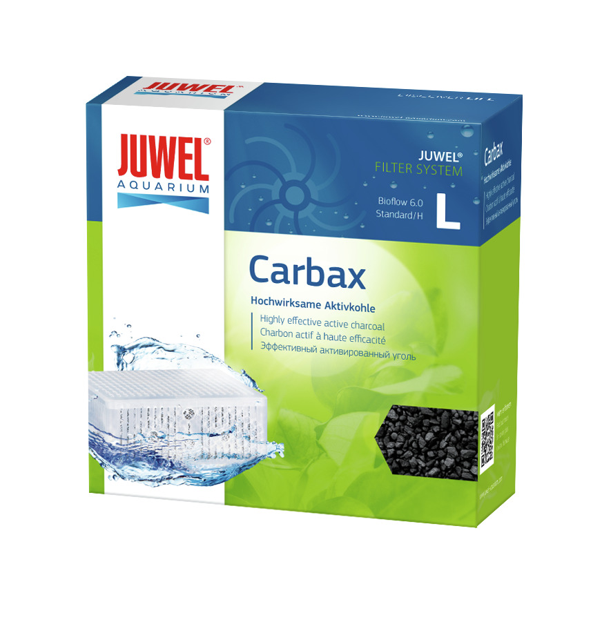 JUWEL Carbax, Aktivkohle für Bioflow 6.0 (Gr. L), für Aquarienbesitzer, hochwirksam, veranschaulicht mit Filtereinsatz.