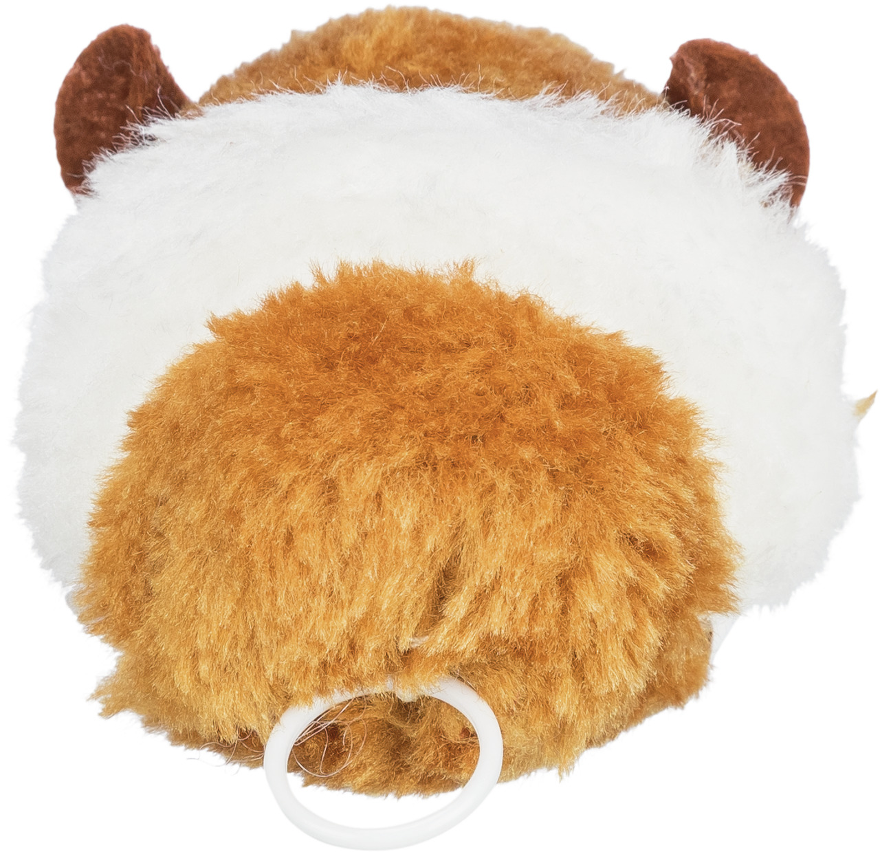 TRIXIE Hundespielzeug "Plüsch-Bison" für Hunde, braun-weiß, mit Kunststoffring, fördert Spieltrieb, geeignet für alle Größen.