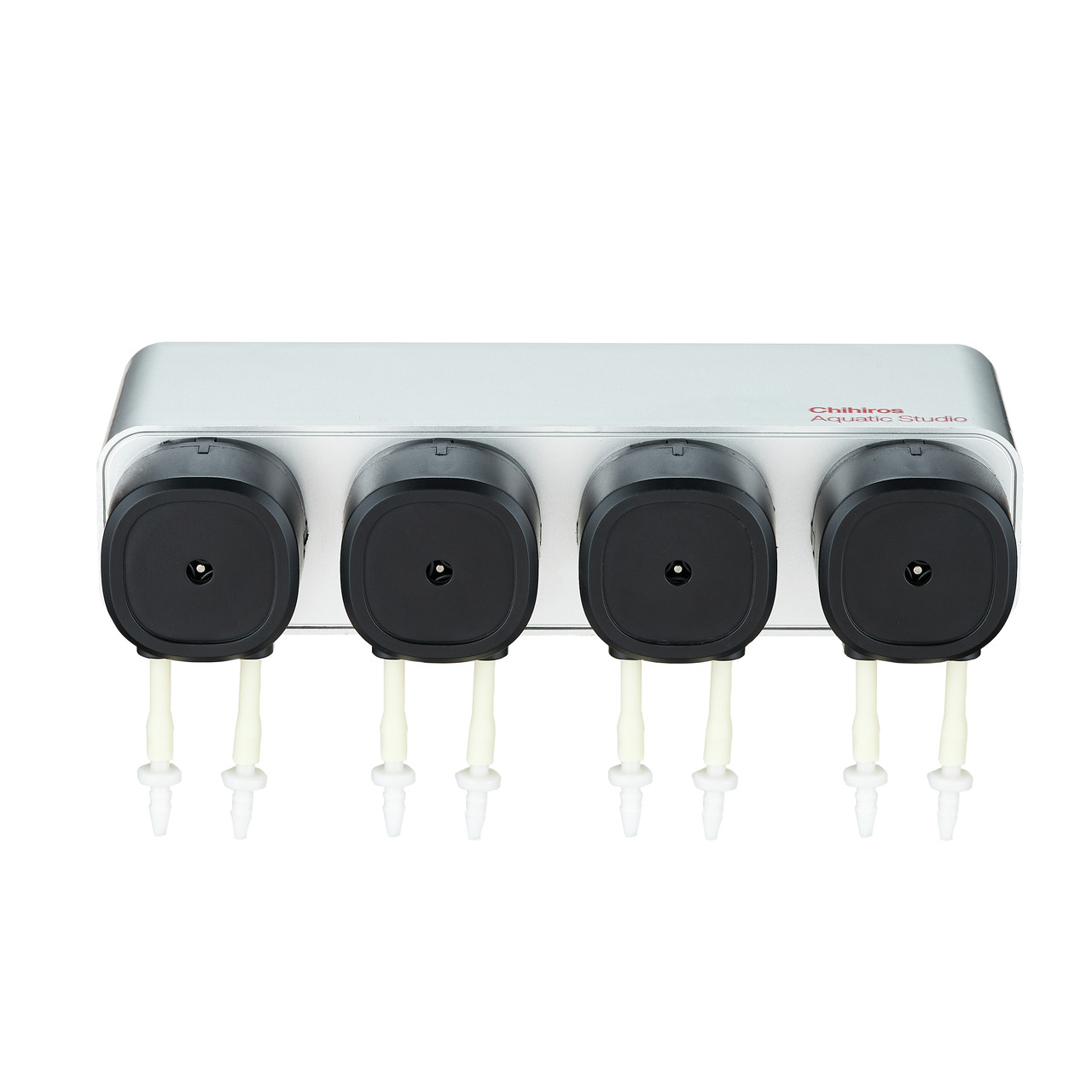 Chihiros Aquatic Studio Dosierpumpe, 4 Dosierköpfe, präzise Flüssigkeitsdosierung, ideal für Aquarien, silbernes Gehäuse.