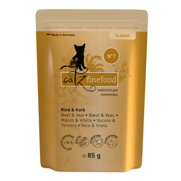 Catz Finefood Classic No. 7 Rind & Kalb Katzen Nassfutter 85 g