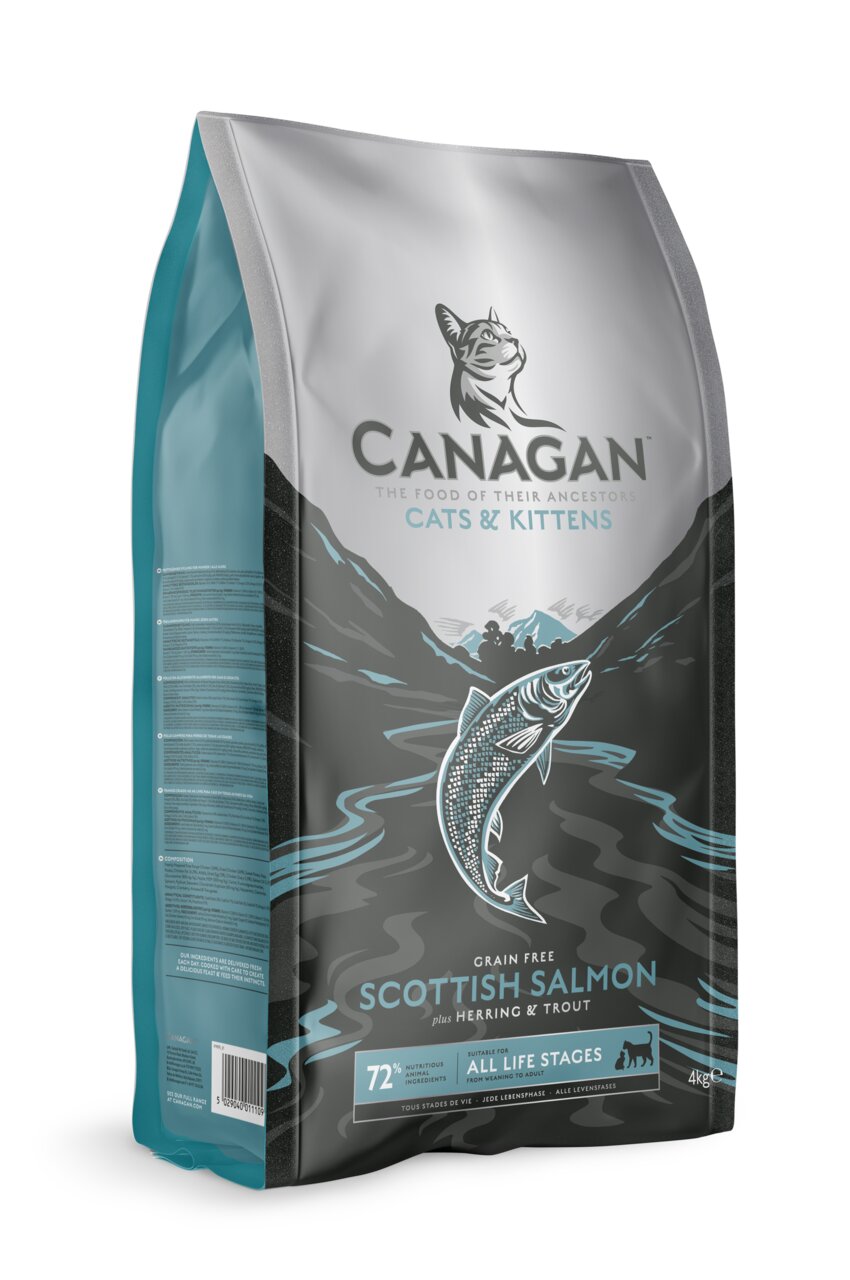Canagan Cats & Kittens Scottish Salmon mit Hering & Forelle, Katzenfutter für Katzen und Kitten, getreidefrei, 4 kg