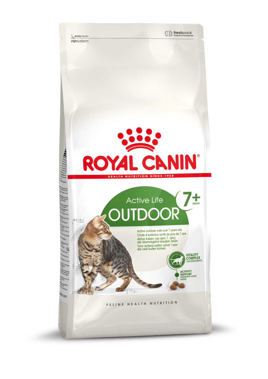 ROYAL CANIN Active Life Outdoor 7+, für aktive Katzen ab 7 J., 2 kg, mit „Vitality Complex“ & „Activity Support“, ohne Geschmacksangabe.