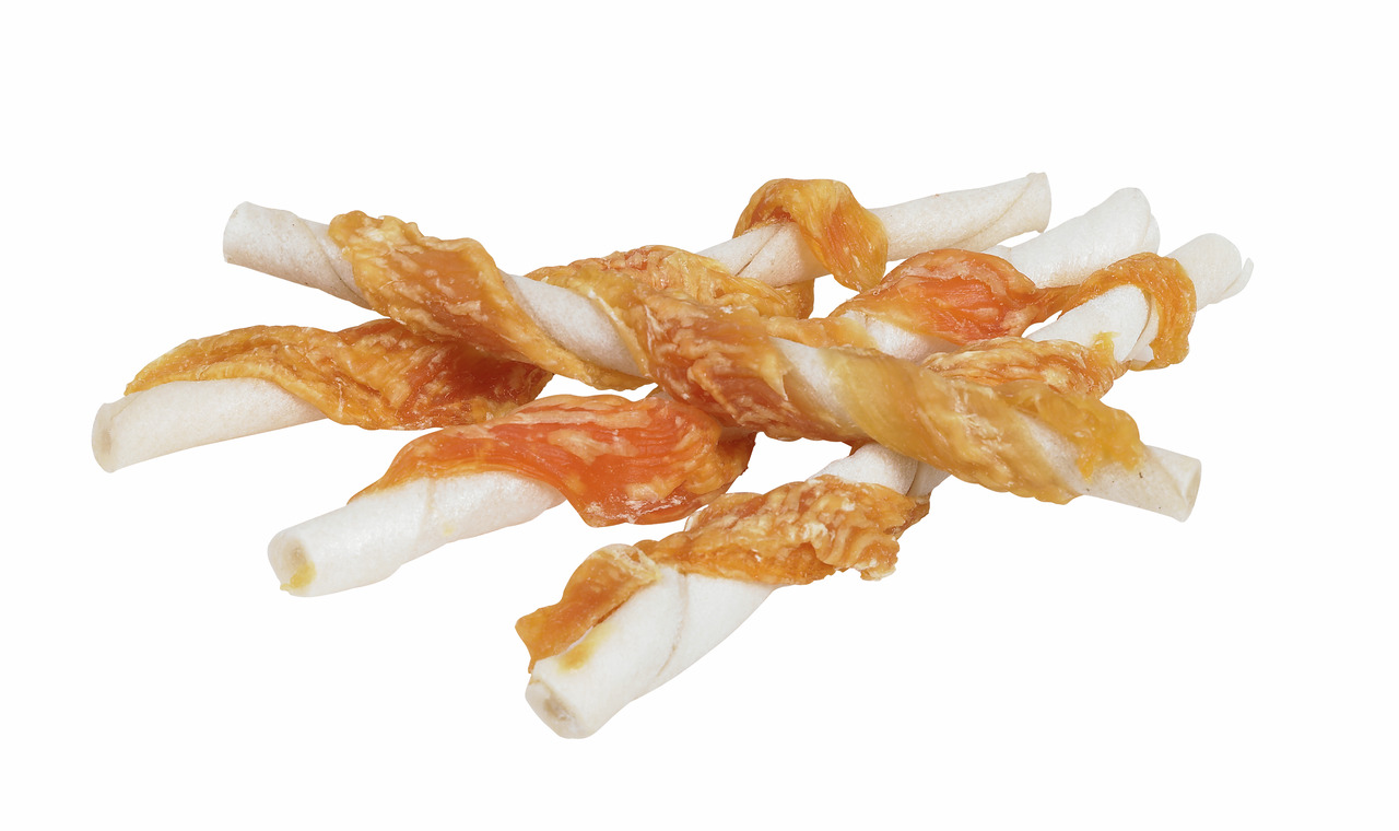 StarSnack Chicken Wraps, Kausnack für Hunde, Geschmacksrichtung Huhn, schmackhafte Belohnung, gedrehte Kaustangen mit Hähnchen.