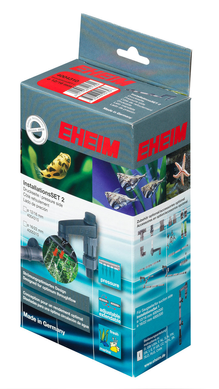 EHEIM InstallationsSET 2: Zubehör f. Aquarienbesitzer, optimiert Wasserfluss, strömungsoptimiert, f. 12-16 & 16-22 mm, Made in Germany.