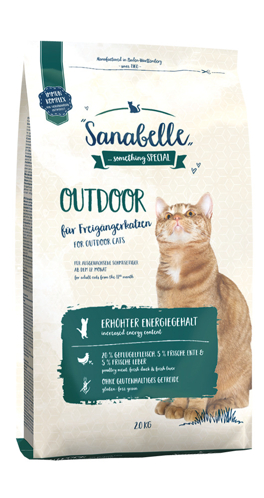 Sparpaket Sanabelle Outdoor Ente 2 x 2kg Katzentrockenfutter