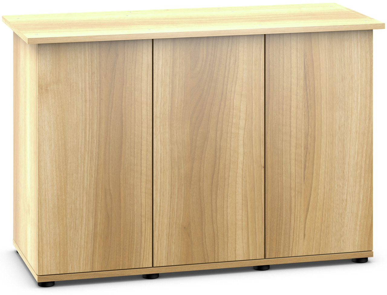 Das Bild zeigt den JUWEL Unterschrank SBX Rio 125 in heller Holzoptik. Der Schrank ist speziell für Aquarien konzipiert und bietet eine stabile Basis sowie Stauraum für Zubehör. Die Oberfläche hat eine natürliche Maserung, und das Design ist schlicht und 