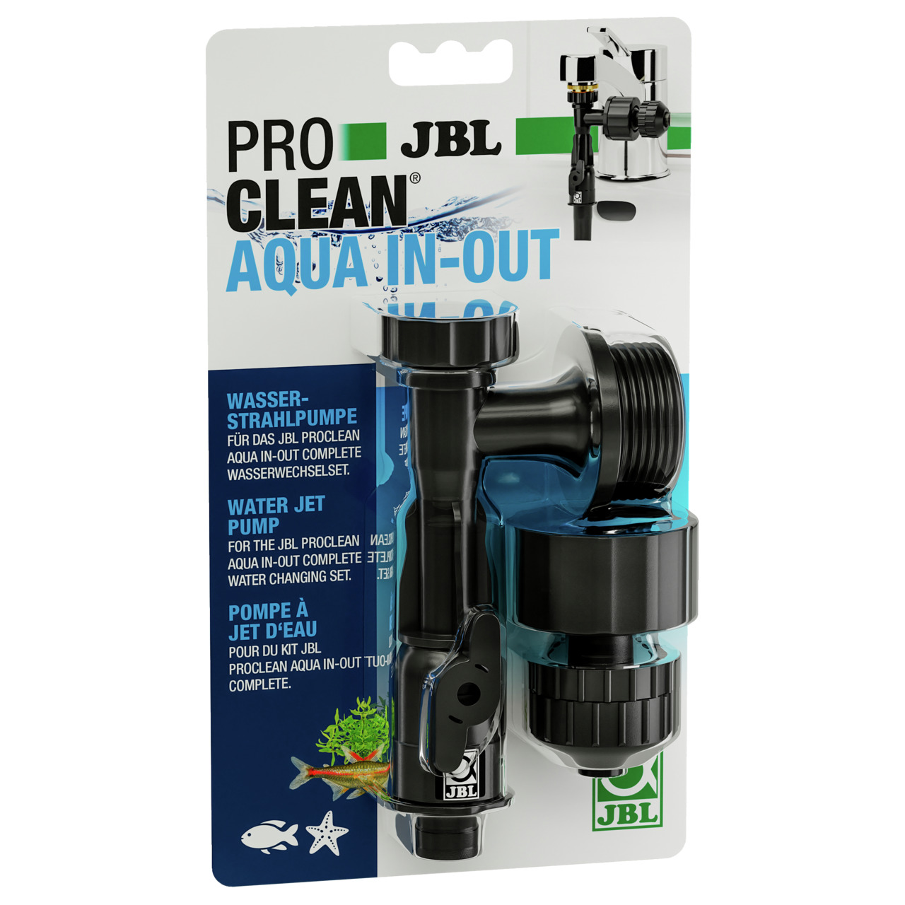 JBL ProClean Aqua In-Out Wasserstrahlpumpe, Zubehör f. Aquarienbesitzer, einfacher Wasserwechsel, Zielgr.: Aquaristik-Enthusiasten.
