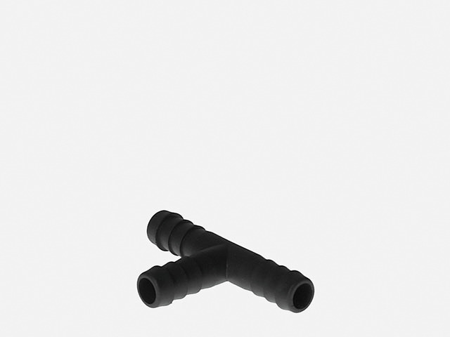 Ein schwarzes T-Stück aus Kunststoff der Marke EHEIM, geeignet für den Einsatz in Aquarien und Filtersystemen. Das Produkt dient zur Verbindung von Schläuchen und ermöglicht eine effiziente Verteilung des Wassers. Kompatibel mit verschiedenen Schlauchgröß