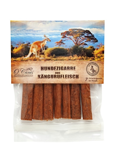 O'Canis Hundezigarre Kängurufleisch, Snack f. ausgew. Hunde, 7 Stk., austral. Flair, hochwertig & proteinreich.