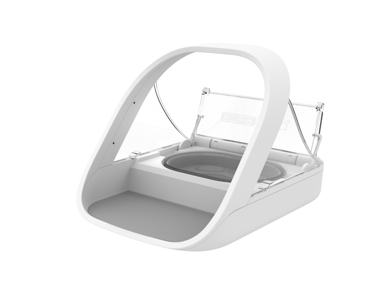 SureFeed Mikrochip Futterautomat, für Katzen & kl. Hunde, weiß, Mikrochip-Erkennung, verhindert Futterdiebstahl, ideal f. Mehrtierhaushalte.