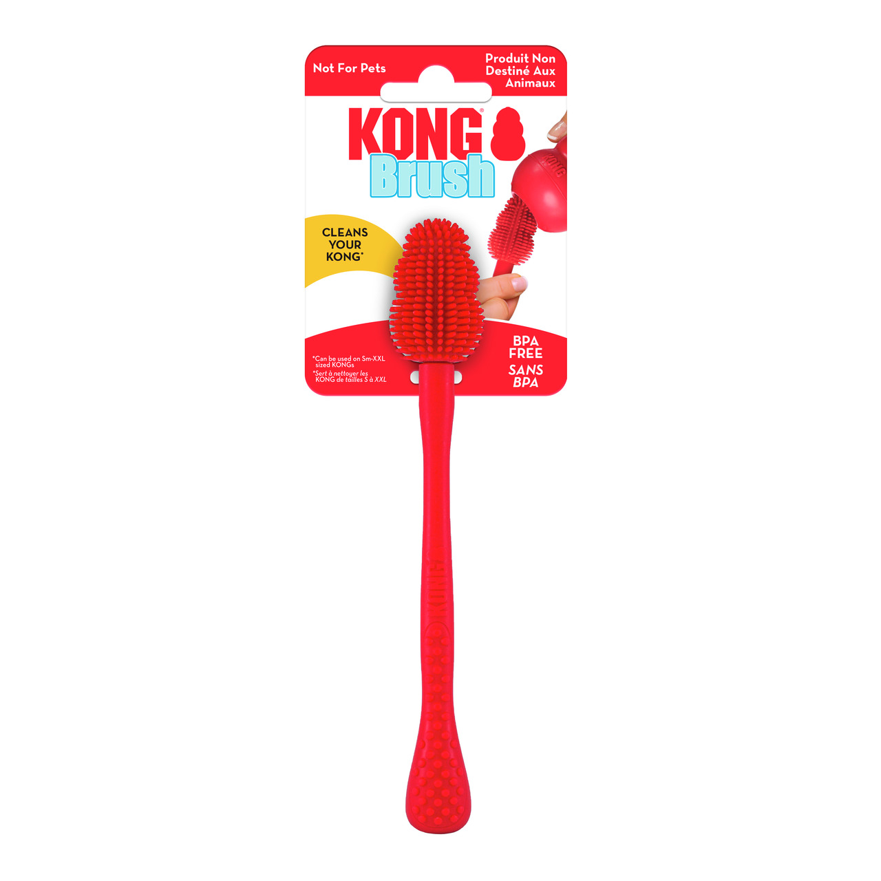 KONG Brush, Reinigungsbürste für KONG-Spielzeuge (S-XXL), BPA-frei, ergonomischer Griff, flexible Borsten, gründliche Reinigung.
