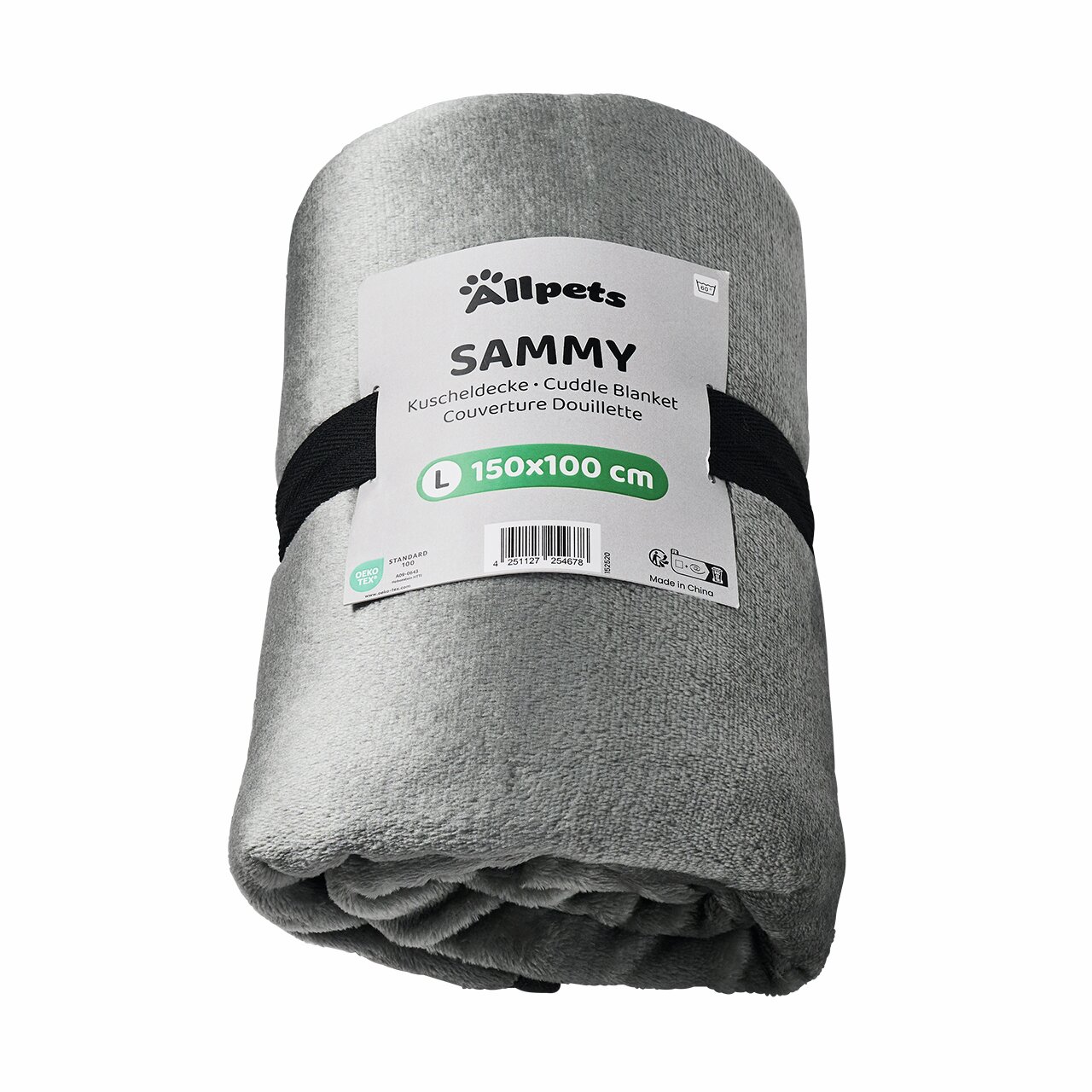 Allpets Kuscheldecke "SAMMY" (150x100cm, Gr. L) für Hunde & Katzen, weiches Material, OEKO-TEX, ideal für Haustiere.