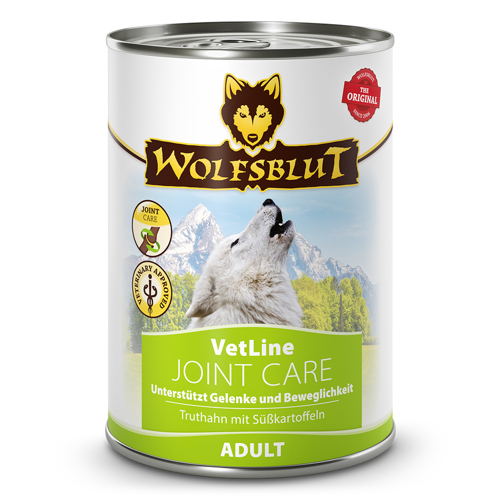 Wolfsblut VetLine Joint Care, Hundefutter für erw. Hunde, Truthahn+Süßkartoffeln, unterstützt Gelenke, tierärztl. geprüft, 395 g.