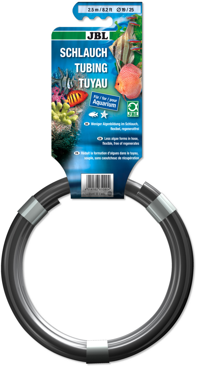 JBL Schlauch Tubing Tuyau, 2,5 m, Ø 19/25 mm, für Aquarien, algenhemmend, flexibel, regeneratfrei, ideal für Aquarienbesitzer.