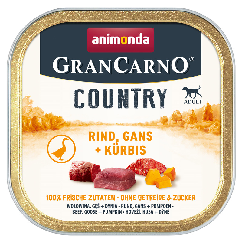 animonda Country Adult Rind+Gans+Kürbis GranCarno 150 Gramm Hundenassfutter