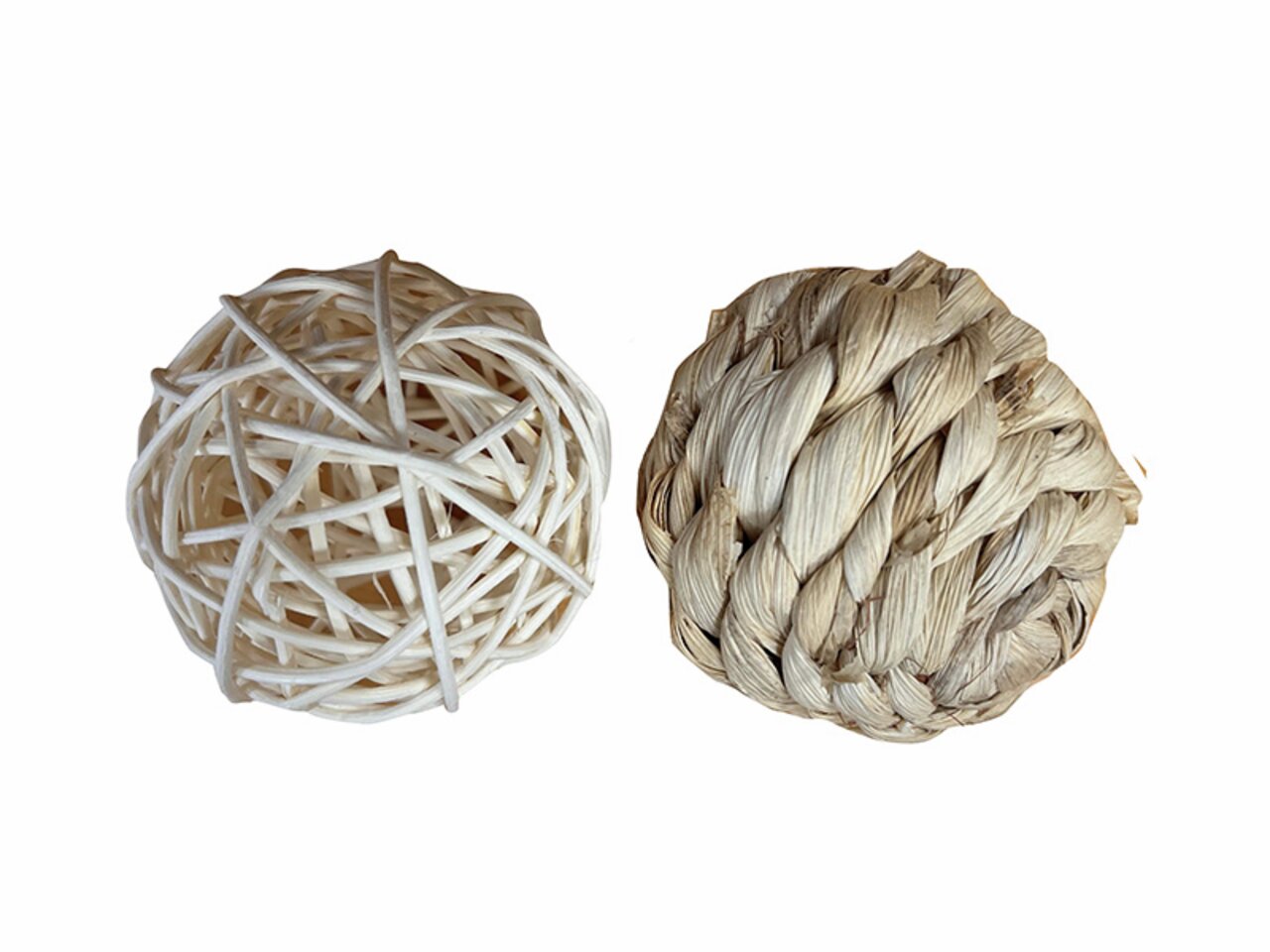 Quapas Spielbälle für Kleintiere (Kaninchen, Nager), Weide+Maisblatt, ideal zum Spielen+Kauen, 2 Stk.