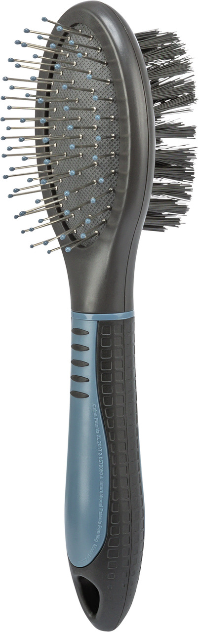 TRIXIE Zupfbürste für Hunde & Katzen, ergonomisch, rutschfester Griff, Metall- & Nylonborsten, ideal zur Fellpflege, lose Haare.
