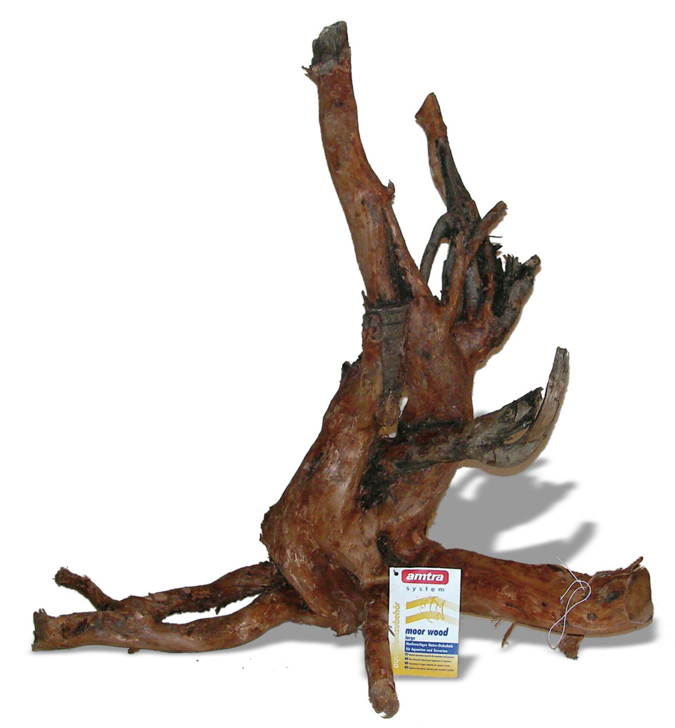 Amtra Moor Wood: Dekoratives Moorkienholz für Aquarienfische & Garnelen, natürl. Unterschlupf & Deko, 1 Stück.