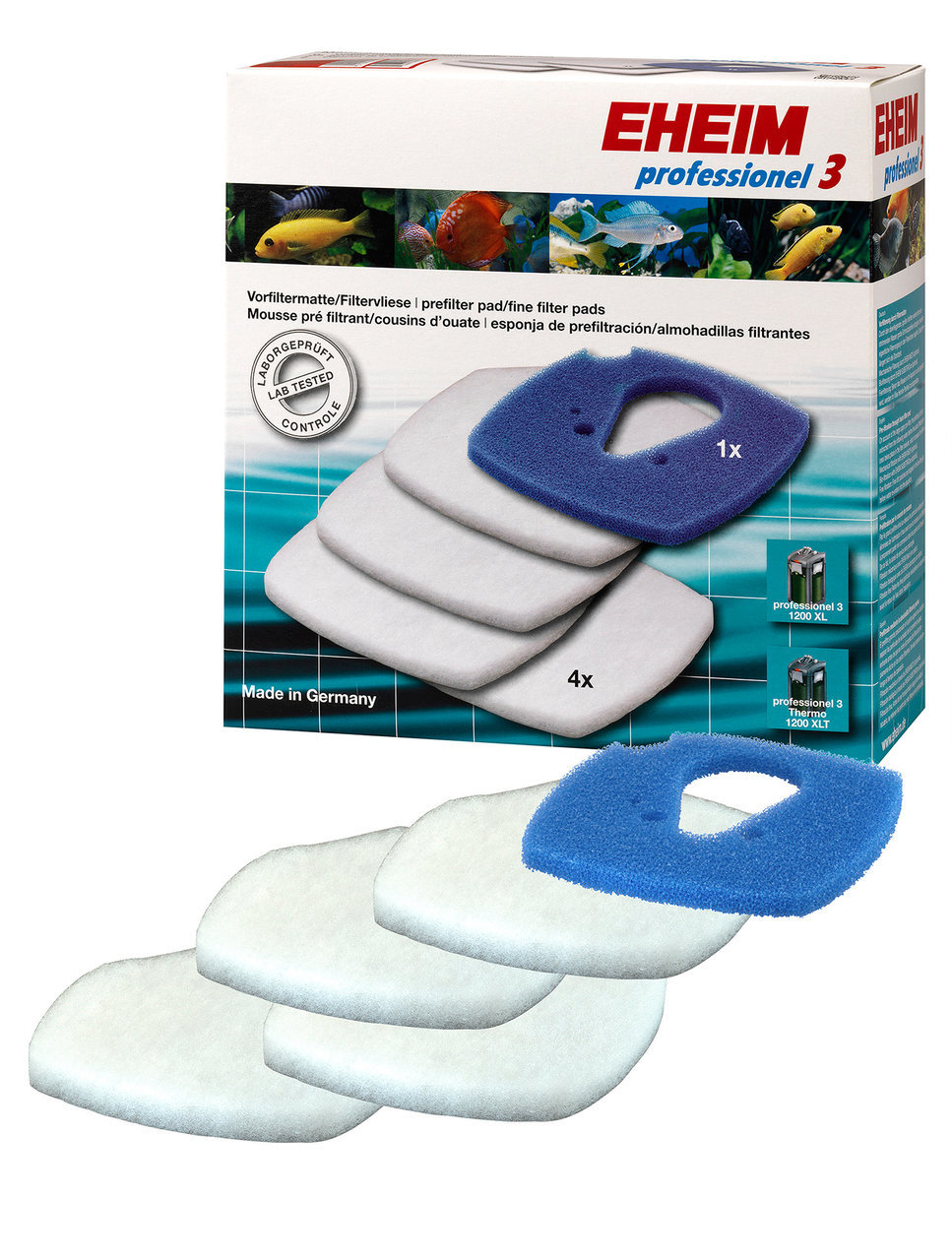EHEIM professionel 3 Vorfiltermatte-Filtervlies, für Aquarienfilter, 4 Filtervliese+1 Vorfiltermatte, Zielgr.: Aquarienbesitzer, Made in Germany