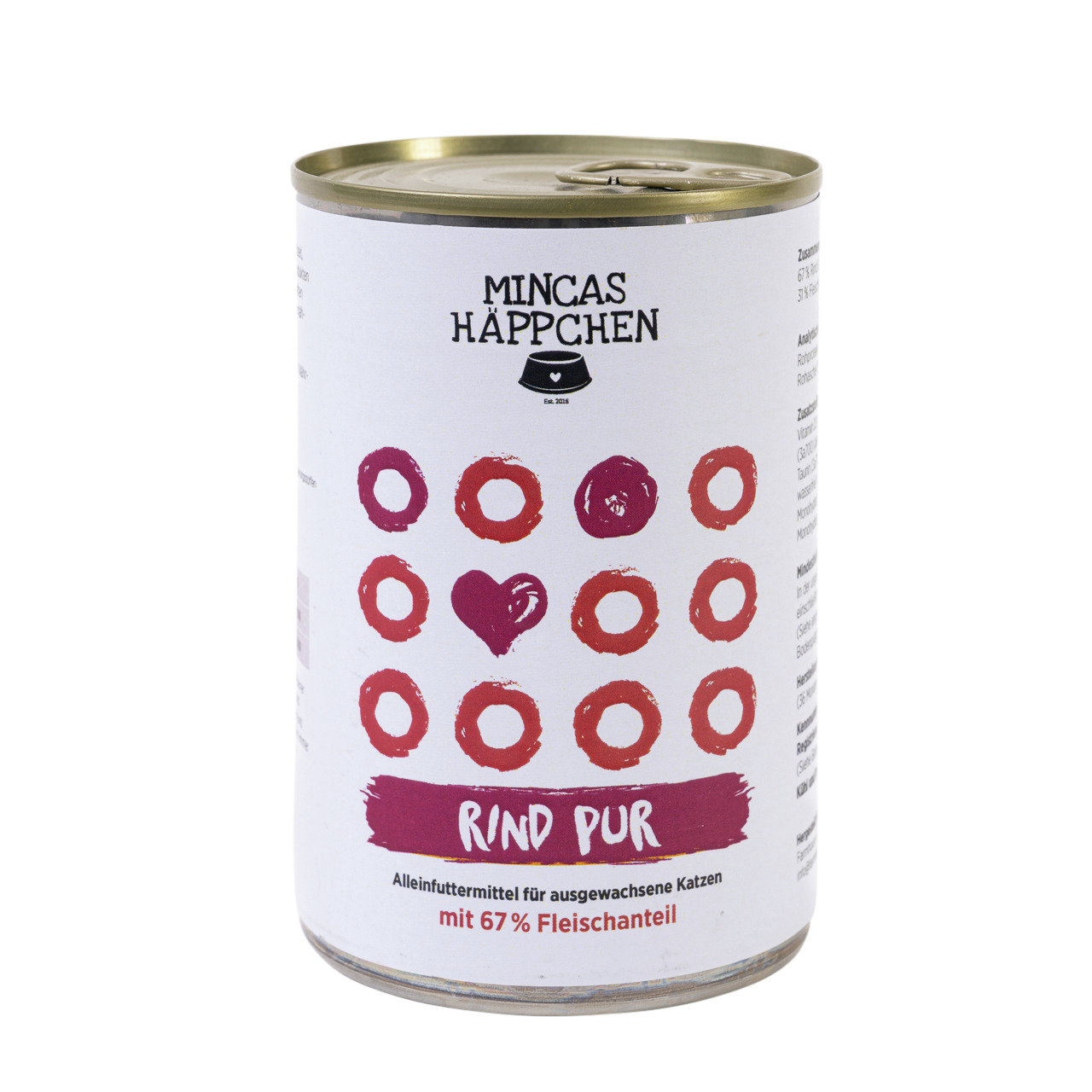 Sparpaket 24 x 400 g Mincas Häppchen Rind pur Katzen Nassfutter