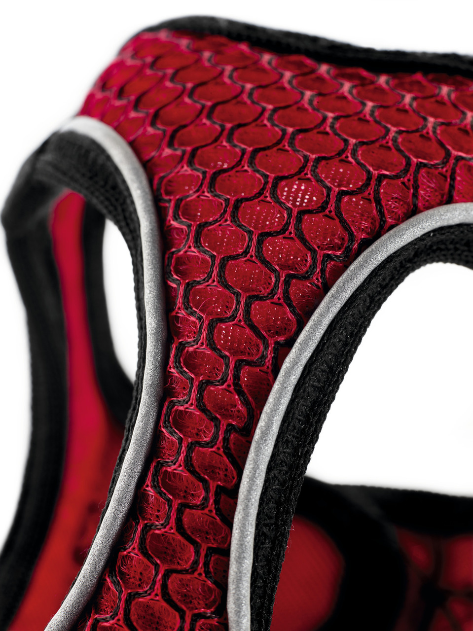 HUNTER Hundegeschirr, rot-schwarz, reflektierend, atmungsaktives Mesh, Komfort+Sicherheit, für Hunde aller Größen, ideal Outdoor.
