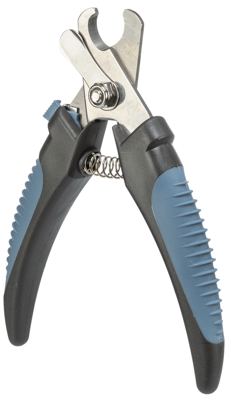 TRIXIE Krallenschere f. Hunde, Katzen, Kleintiere, ergonom. rutschf. Griffe, Metallklinge, präzise Pflege, schwarz/blau.