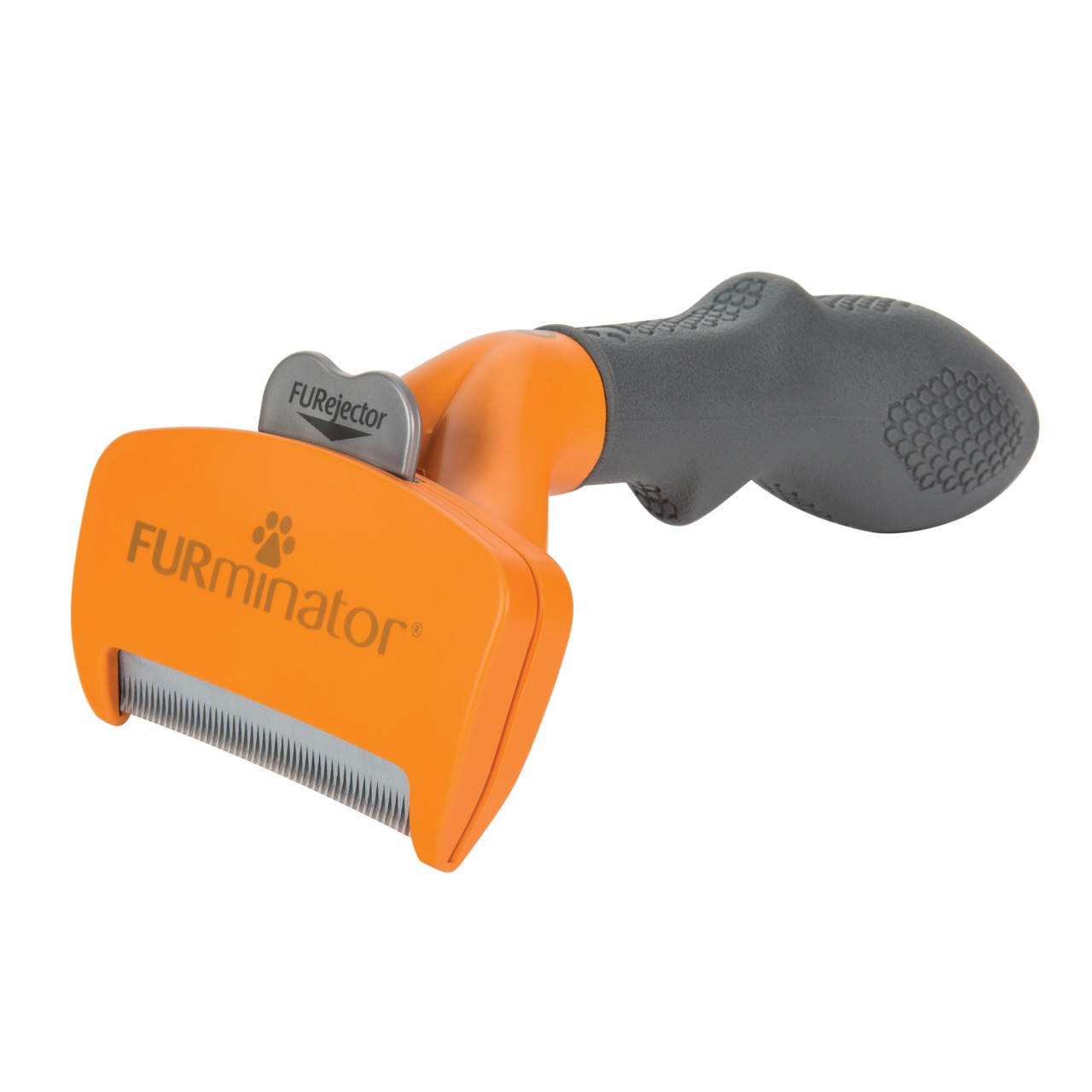 FURminator deShedding-Tool für Hunde, orange, ergonom. Griff, reduziert lose Haare-Unterwolle, mit FURjector-Knopf, ideal für Halter.