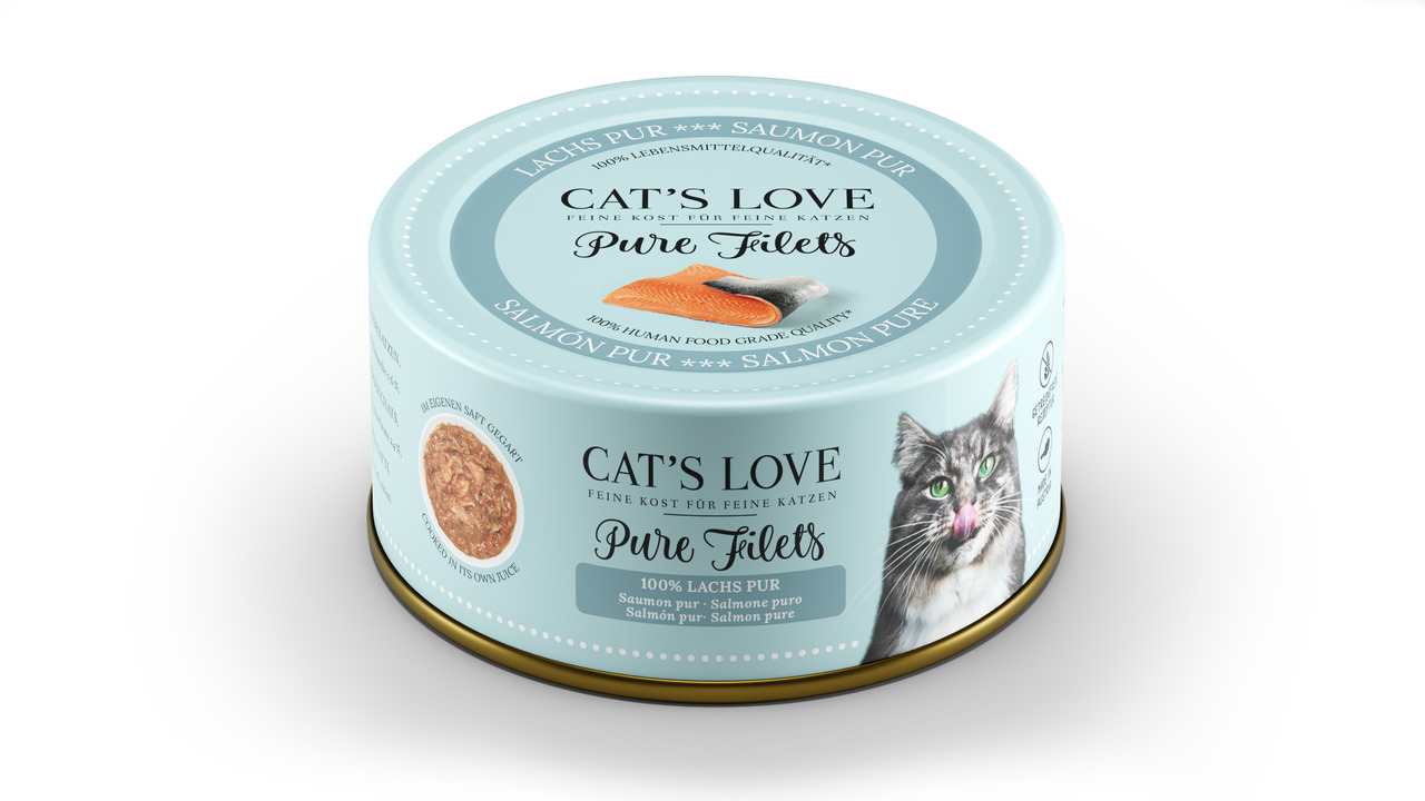 Cat's Love Pure Filets 100 % Lachs pur Katzen Nassfutter 100 g